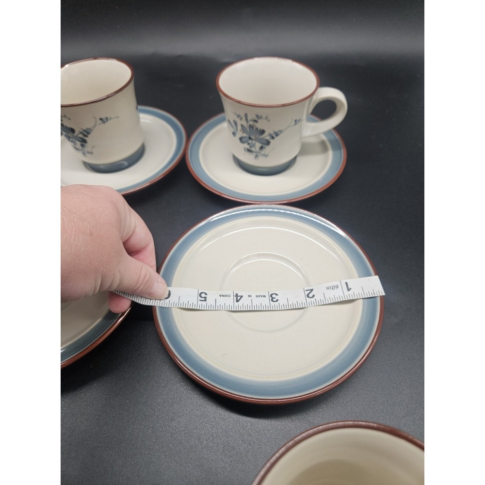 Vintage Noritake Stoneware Pleasure Tea Cup And Saucers Set Of 4 - Picture 5 of 7